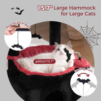 Cat Tree 32” Small Cat Tower with Large Hammock 16”& Self Groomer – Essentials for Cats - Medium-32" / Gothic - image 2