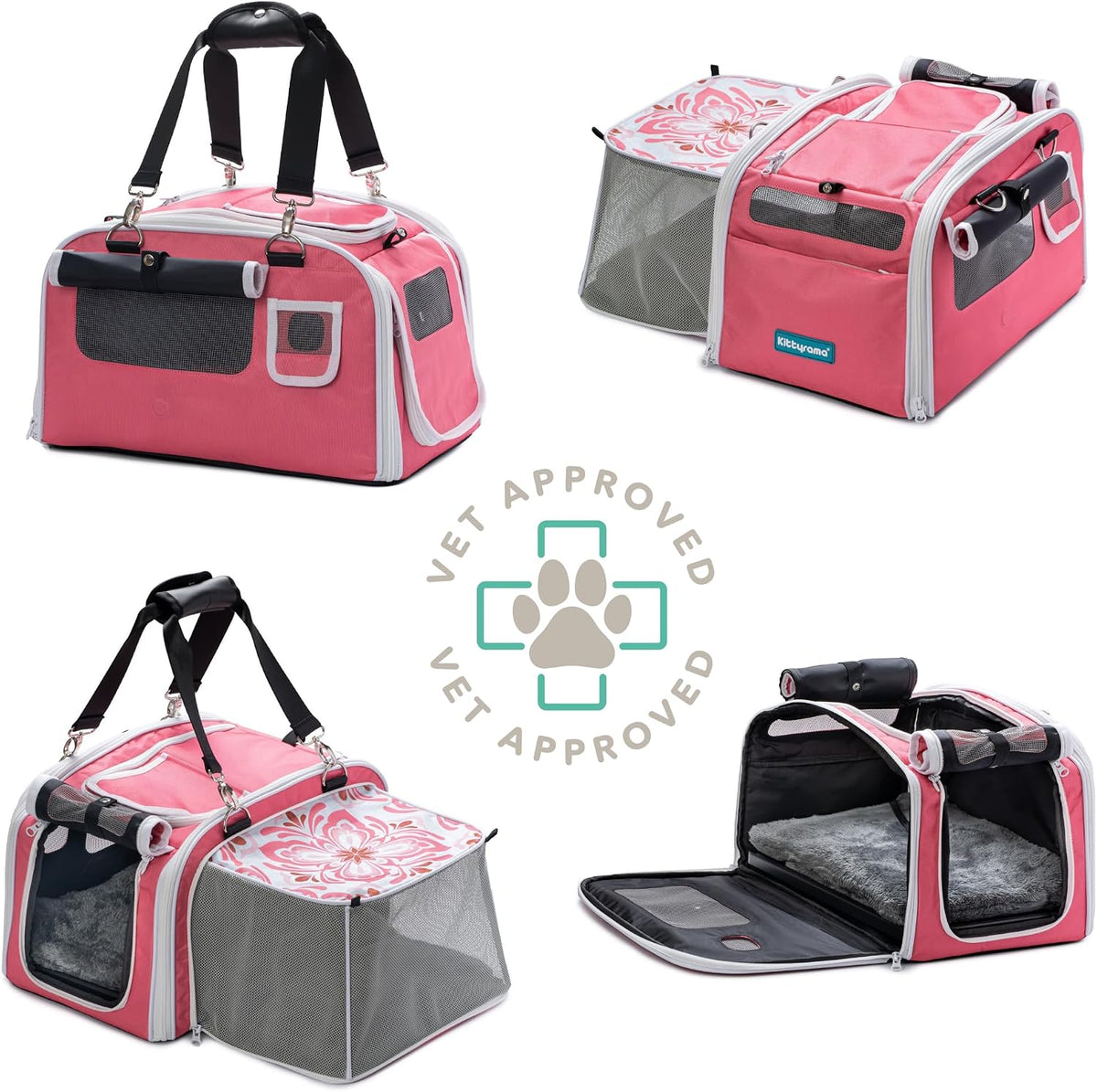 Soft-Sided Airline Approved Cat Carrier with Expandable Hideaway - Amalfi Dreams - image 3