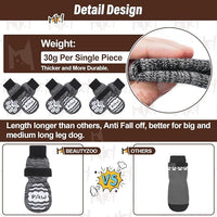 BEAUTYZOO Anti Slip Dog Socks for Small Medium Large Dogs,Paw Protector with Grips for Hardwood Floor Hot/Cold Pavement,Traction Control 3 Pairs AntiTwist Dog Shoes to Prevent Licking for Senior Dog