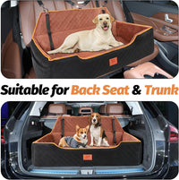 XIEEAOZEE Large Dog Car Seat for Pets Under 100 lbs - Black/Brown - image 2