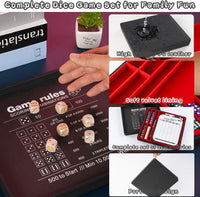 AUSIIBTO red and black Farkle dice tray and storage case with pearl dice - view 6