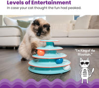 Catstages Tower of Tracks Interactive Cat Toy, 6 Spinning Balls - Blue / One-Size - image 2
