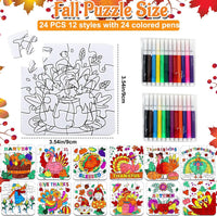 MUOUAKATE Christian Halloween crafts for kids, 24 blank coloring puzzle sets - view 29