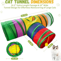 Cat Tunnel, Cat Tunnels for Indoor Cats - Mini Cat Tunnel Toy Rainbow - image 3