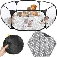 Guinea Pig Playpen with Mat Small Animal - Black / Star
