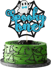 Gyufise Halloween baby shower cupcake toppers with Oh Baby ghost designs on picks - view 9