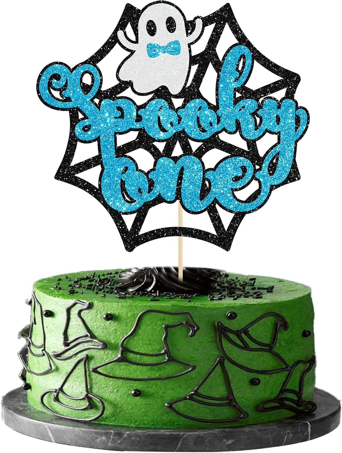 Gyufise Halloween baby shower cupcake toppers with Oh Baby ghost designs on picks - view 9