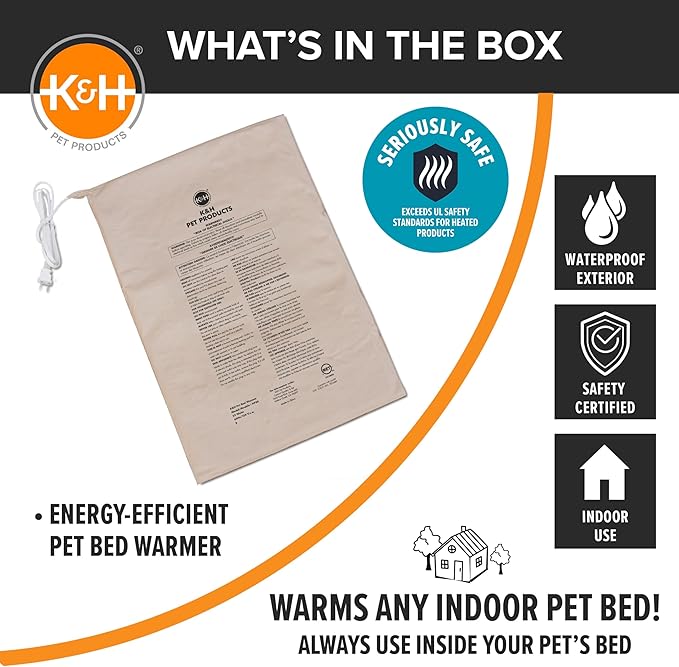 K&H Pet Products Bed Warmer - Automatic Temperature, Safety Listed - Extra-Large 25.5" x 15.75" (Pack of 12)