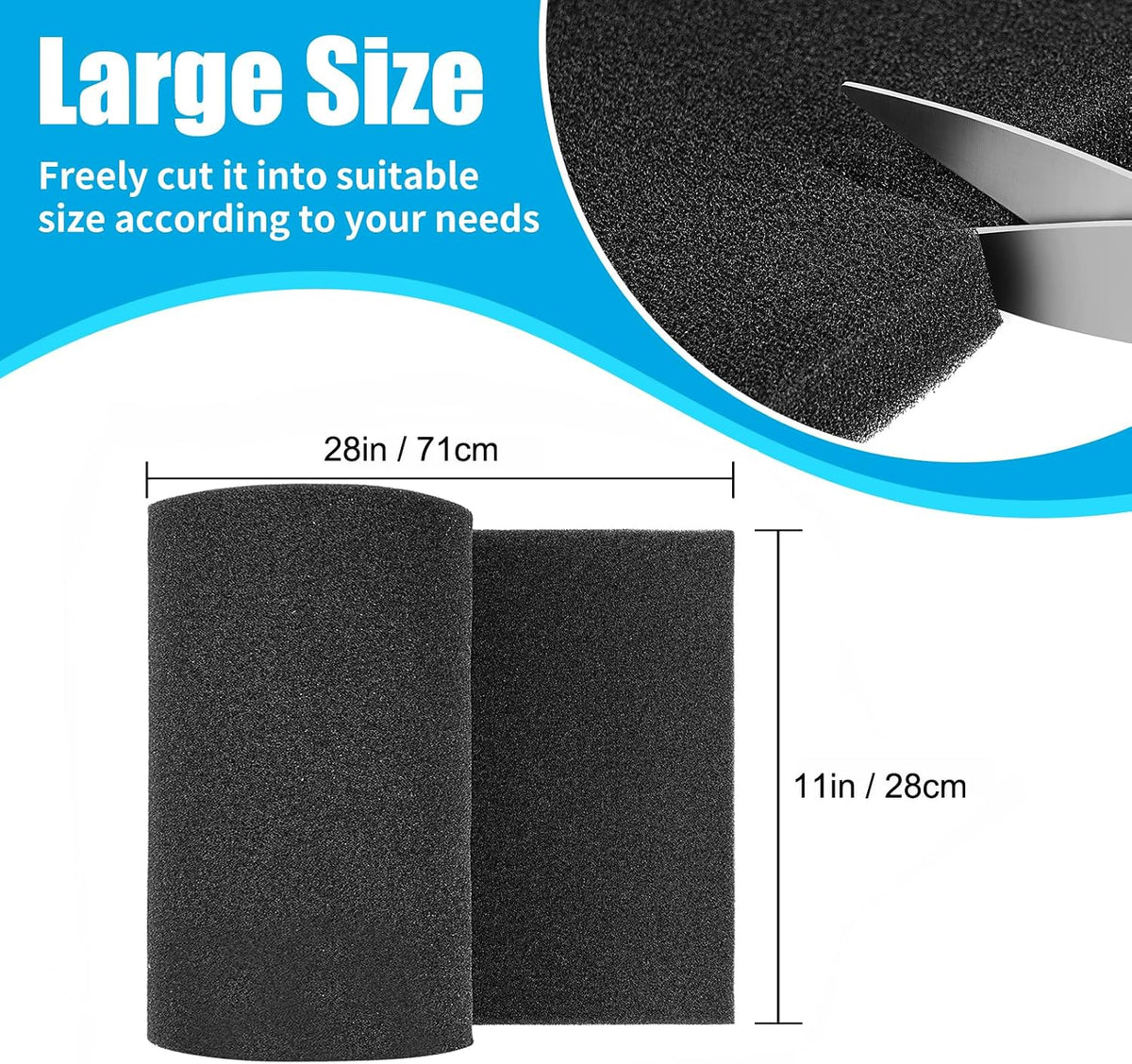 AQUANEAT 2 Pack Aquarium Bio Sponge Filter Media Pad Cut-to-Size Open - 28" x 11" x 0.5"H - image 2
