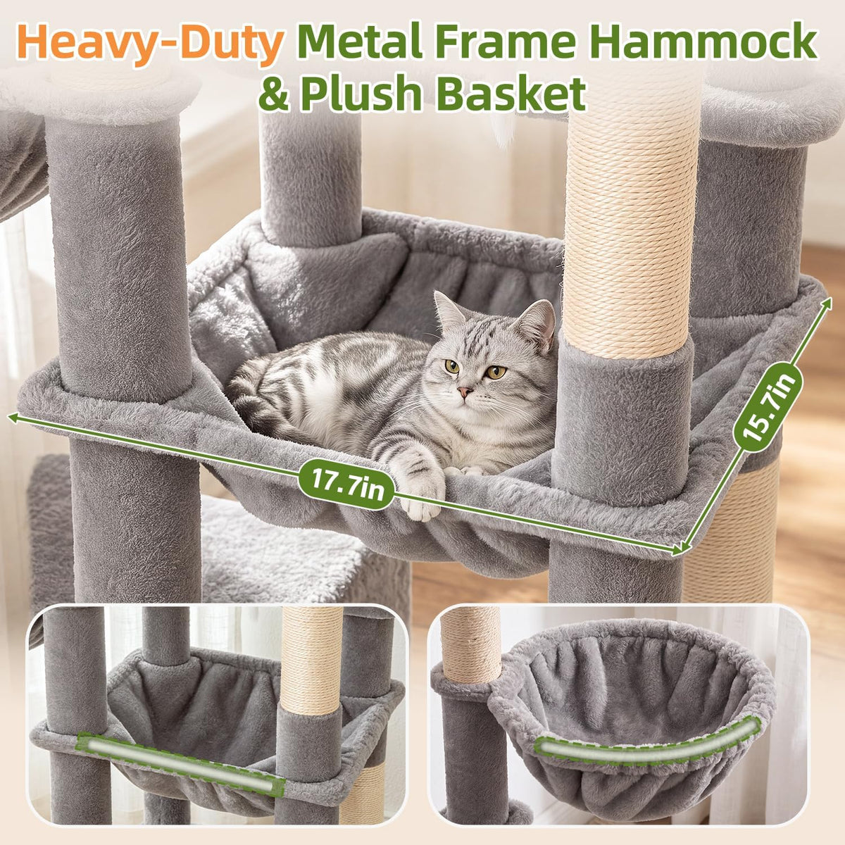 Globlazer F70 Pro Heavy Duty Cat Tree Tower for Indoor Cats Large - Light Grey / L - image 4