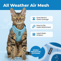 Voyager Escape-Proof Step-in Harness & Leash, Orange - Baby Blue (327) / XS (Chest: 13 - 16") - image 3