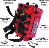 Rapid Care First Aid Kit – 300+ Piece Emergency Medical Kit with Bonus 95-Piece Travel Pack – Outdoor, Workplace, and Home Use – Color Coded & Labeled for Quick Access