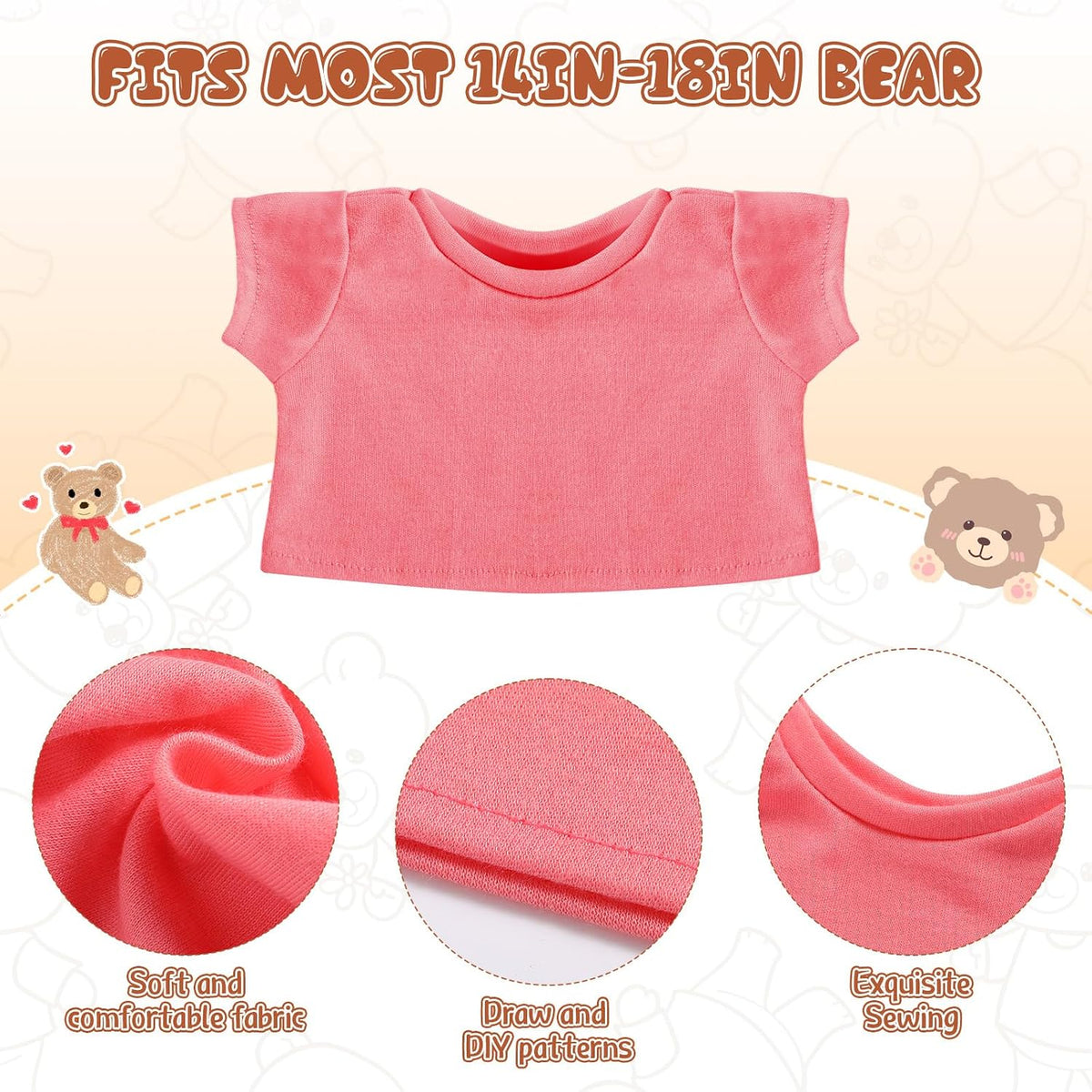 Skylety Bear Shirts Stuffed Animal Clothes for 14-18 Inch - Multicolor - image 2