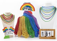 100PCS Bead Necklace, Gold Mardi Gras Beads Party Stuff - Pride - image 4