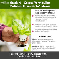 Organic Coarse Vermiculite for Indoor Gardening Plants and Mushrooms – Enhances Soil Aeration, Seed Germination, Rooting Cuttings – Small Packages and Bulk (Vermiculite Grade 4 – Coarse, 5 qt)