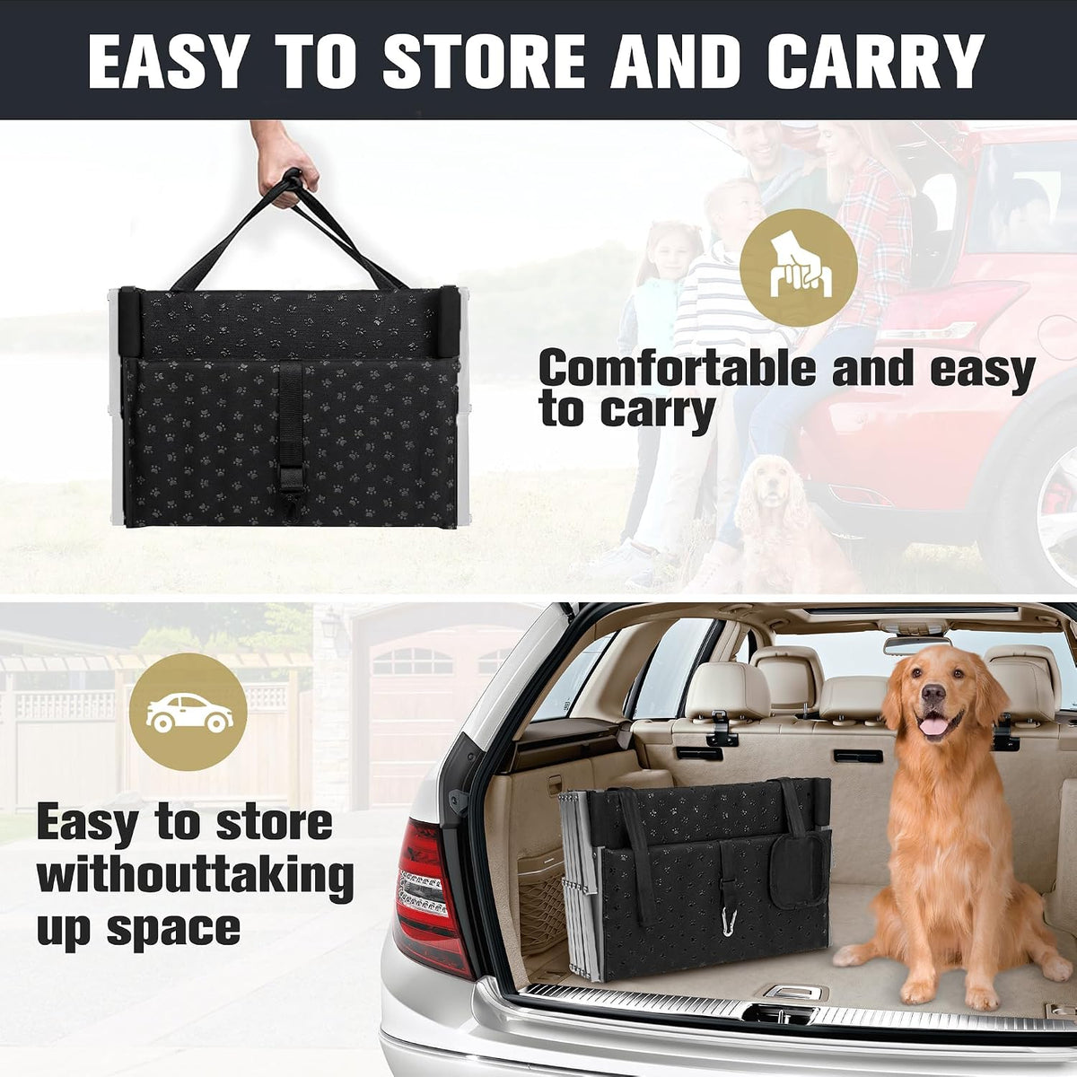 Foldable Dog Steps for Car SUV Truck - Wide 6 Steps / Silver - image 4