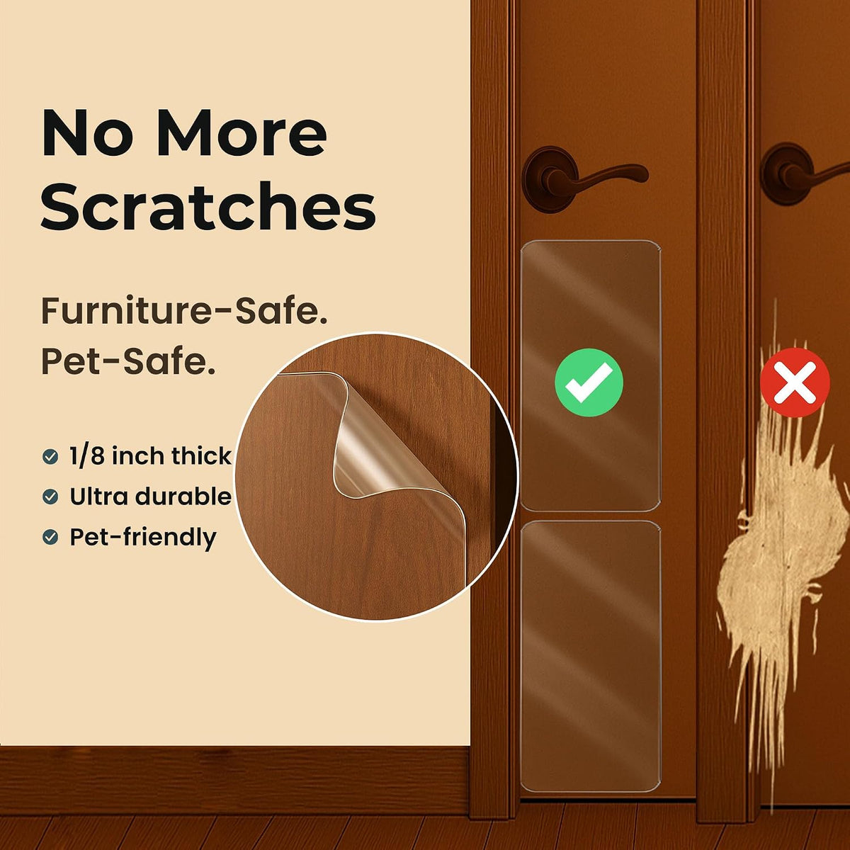 Heavy Duty Door Protector from Dog Scratching 16 x 30'' Transparent - 2 Pack / 6 x 17'' - image 4