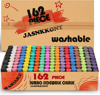 162 Pack 18 Colors Washable Sidewalk Chalk