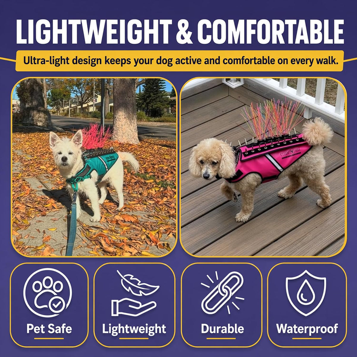 Coyotevest Coyotewhiskers Protective Nylon Dog Harness Bristles - Green - image 3