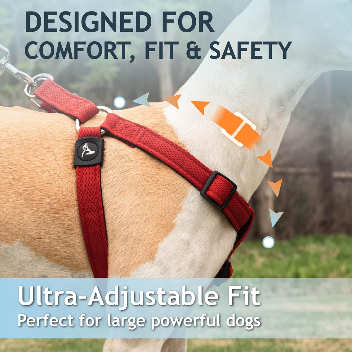 KRUZ no pull dog harness for medium dogs with breathable mesh - view 4