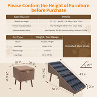XXL 2-in-1 Ottoman Dog Stairs for Large Dogs - Coffee H 21.6'' - image 3