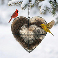 Handmade Alpaca Fiber Bird Nesting Heart