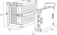Heavy Duty Fully Collapsible Powder-Coated Aluminum Dog Crate - Medium (Black)