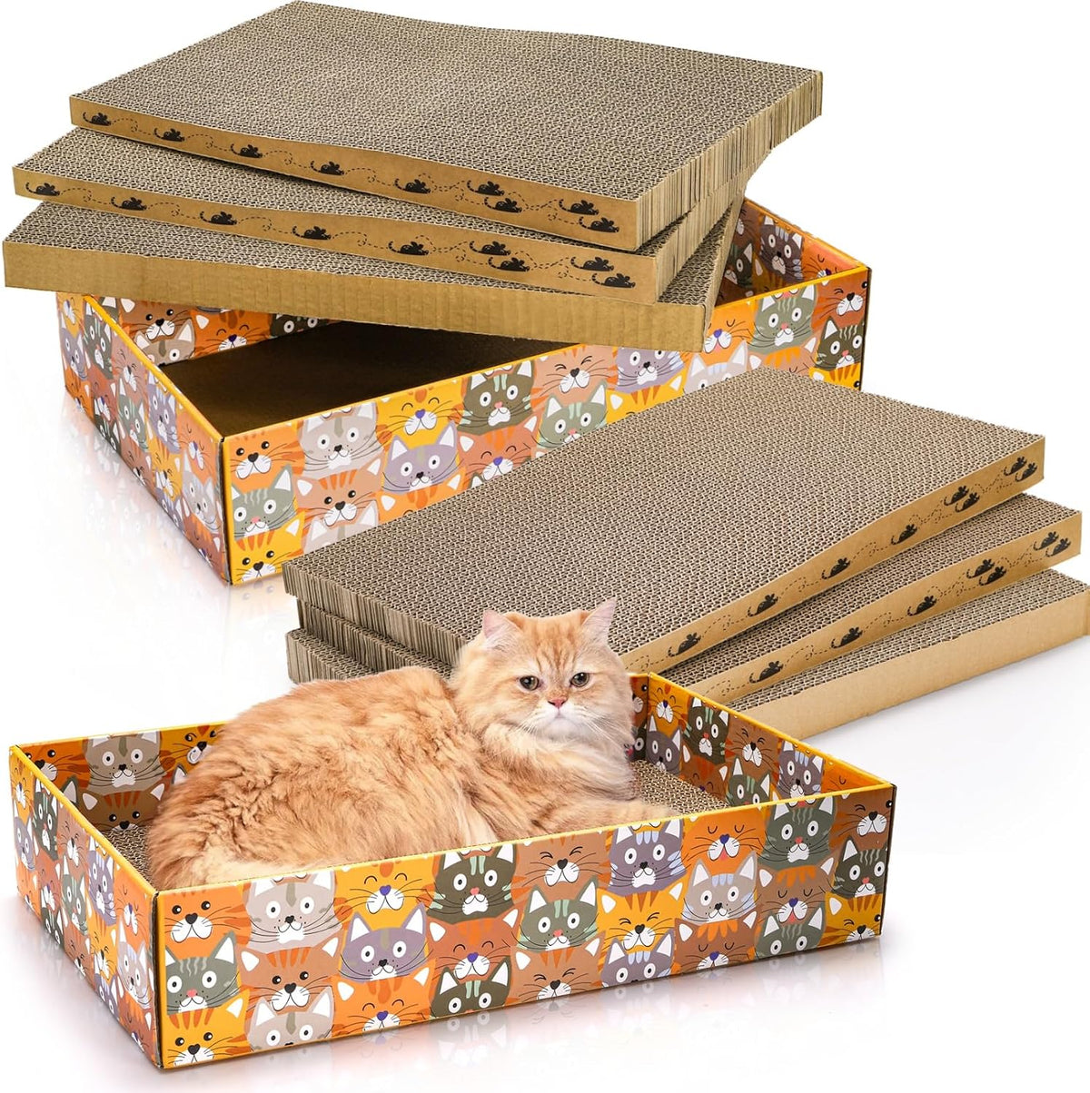 Set of 2 Cat Scratching Boxes
