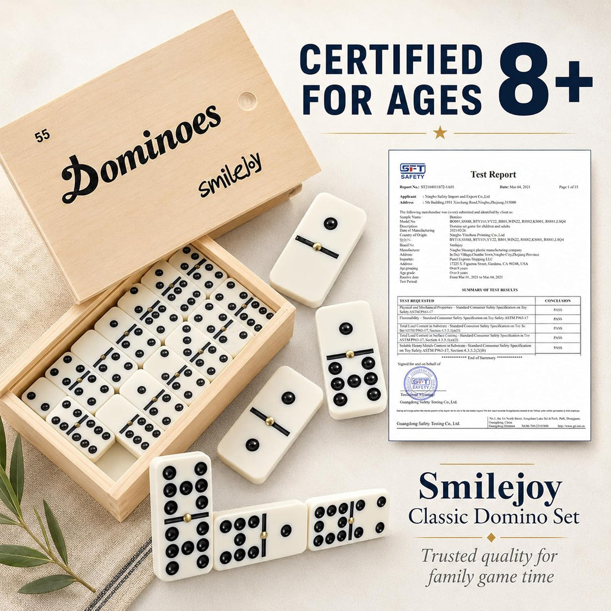 Smilejoy Double Six Dominoes Set for Adults - D9+ Medium - image 3