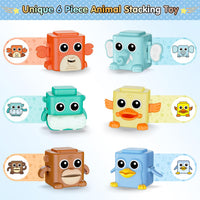 BASUN animal stacking toys set with crab, duck, monkey, penguin, buffalo and elephant - view 4