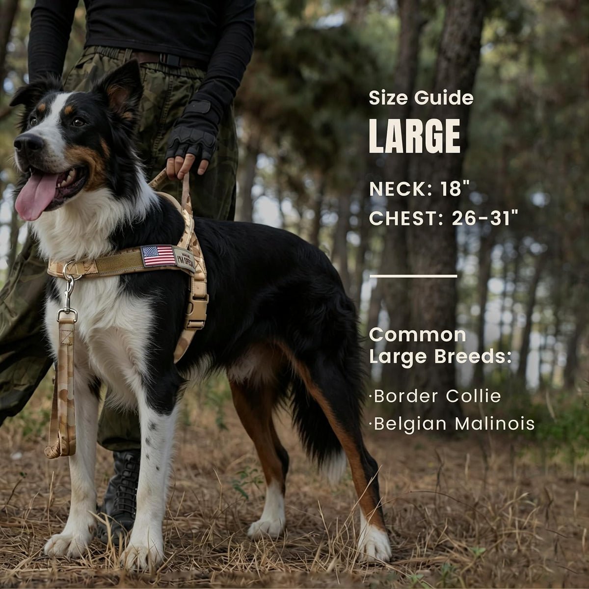 Forestpaw No Pull Dog Harness with Large Handle, Comfortable, L - L: Chest 26-31", Fit 50-80 lbs / Brown Camo - image 4