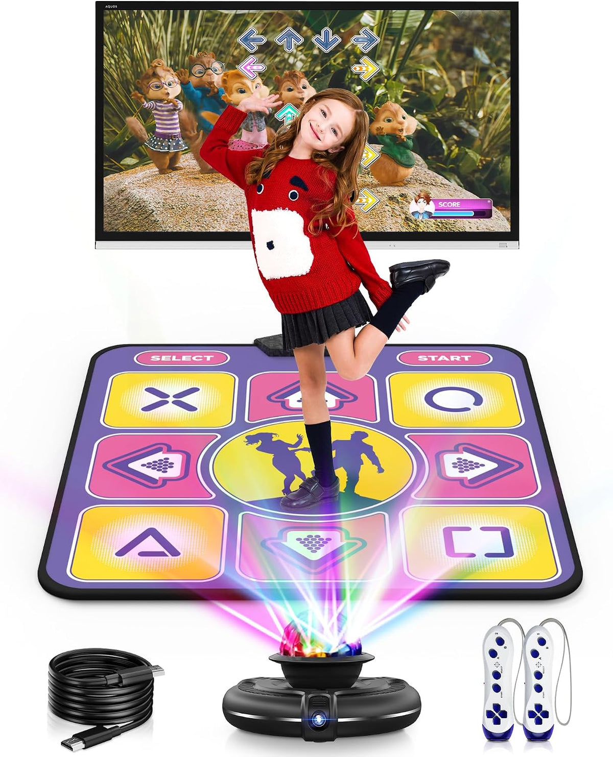 Acelufly kids dance mat for TV with raised arrow keys
