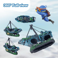 6 Pcs Aquarium Decor Set Shipwreck Decoration Little Diver Floating - 16 Pcs - image 4