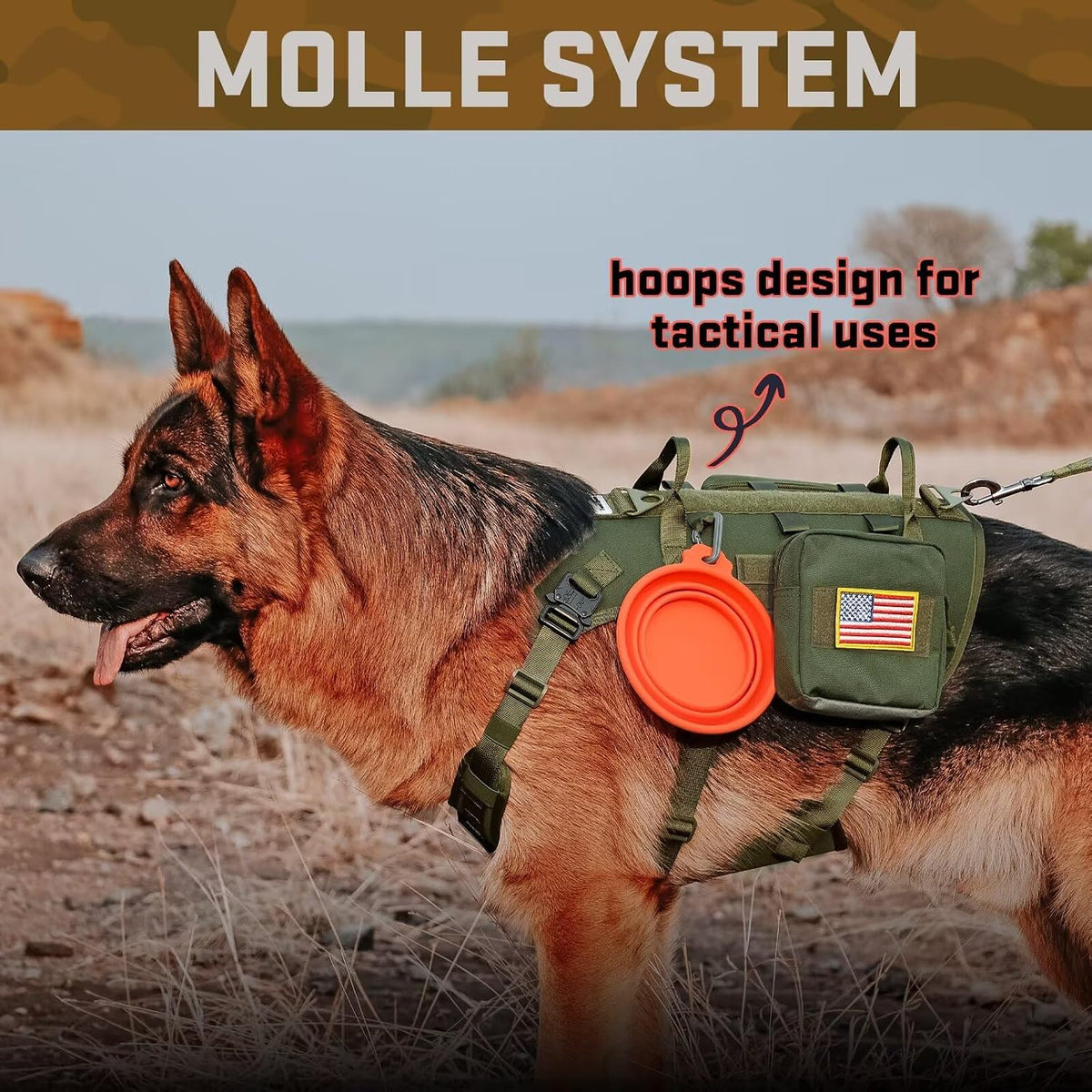 Forestpaw Tactical Dog Harness for Medium Dogs, Service Dog Vest - S:Chest 17-25",Fit 20-35lbs / Green - image 4