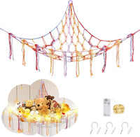 CERETIA Stuffed Animal Hammock Large Corner Plushie Net Storage - Rainbow / Jumbo-(Package of 1)
