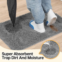 Absorbent Dog Door Mat for Muddy Paws - 48"L x 30"W x 1" Th / Light Grey - image 2