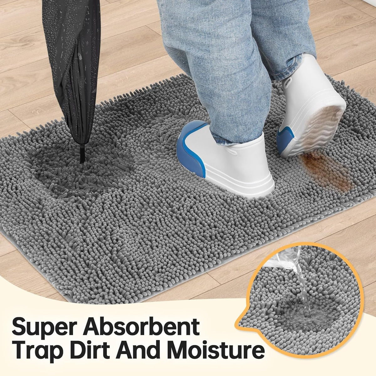 Absorbent Dog Door Mat for Muddy Paws - 48"L x 30"W x 1" Th / Light Grey - image 2