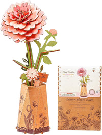 Wowood 3D wooden pink lily flower puzzle assembled model - view 5
