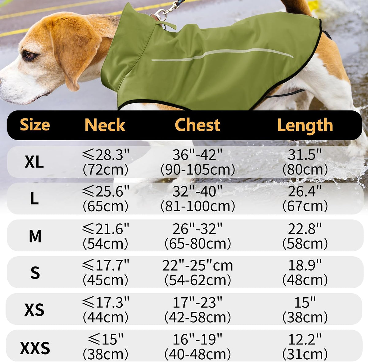 Mile High Life Dog Raincoat - L Chest 32"-40" / Lime Yellow - image 2
