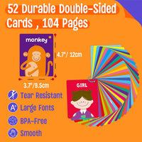 SpriteGru Spanish flashcards for toddlers with colorful cartoon images on rings - view 11