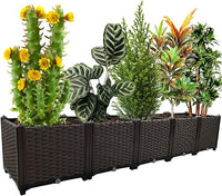 Large Planters for Outdoor Plants pots Elevated Garden Boxes Raised Garden Bed Garden Patio Balcony Deck to Planting Flowers Vegetables Tomato and Herbs