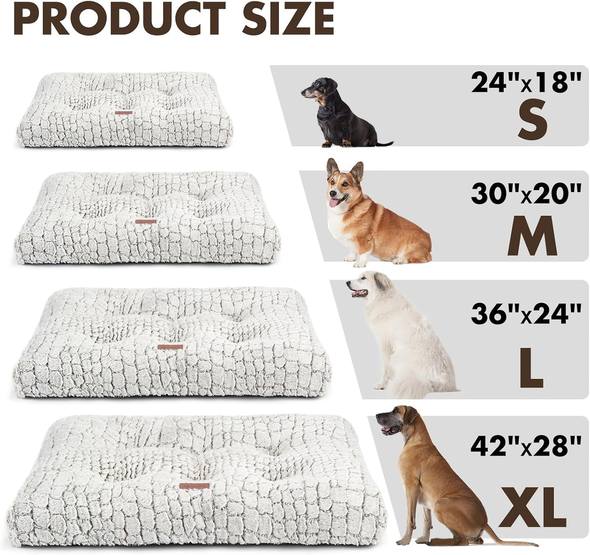 Dog Bed Crate Pad for Small Dogs 24"x18" Coffee – Essentials for Dogs - Large 36"x24" / Coffee - image 4