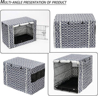Pethiy polyester dog crate cover with roller shade doors and mesh window - view 4