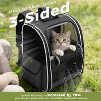Lekereise Dog Carrier Backpack for Small Medium Dogs Cats up to 18 lbs - Black / L-Mesh Window - image 2