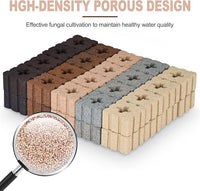 RealPlus Aquarium Filter Media 40pcs Bio Ceramic Brick for Marine and Freshwater Aquarium Canister Filter Pond Fish Tank (1.8" x 1.8" x 1.1")