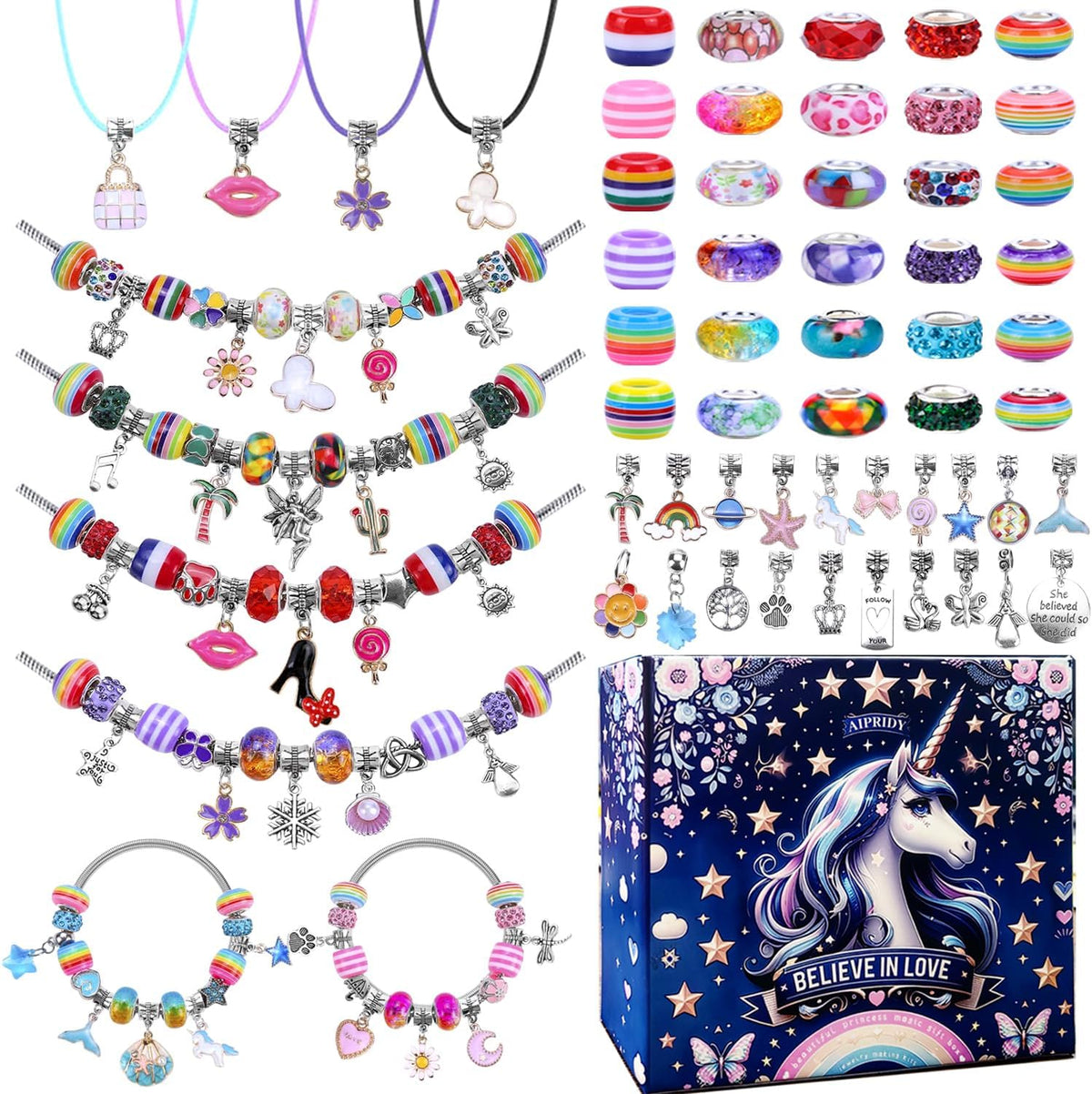 AIPRIDY 150 Pieces Charm Bracelet Making Kit - 125 Pieces