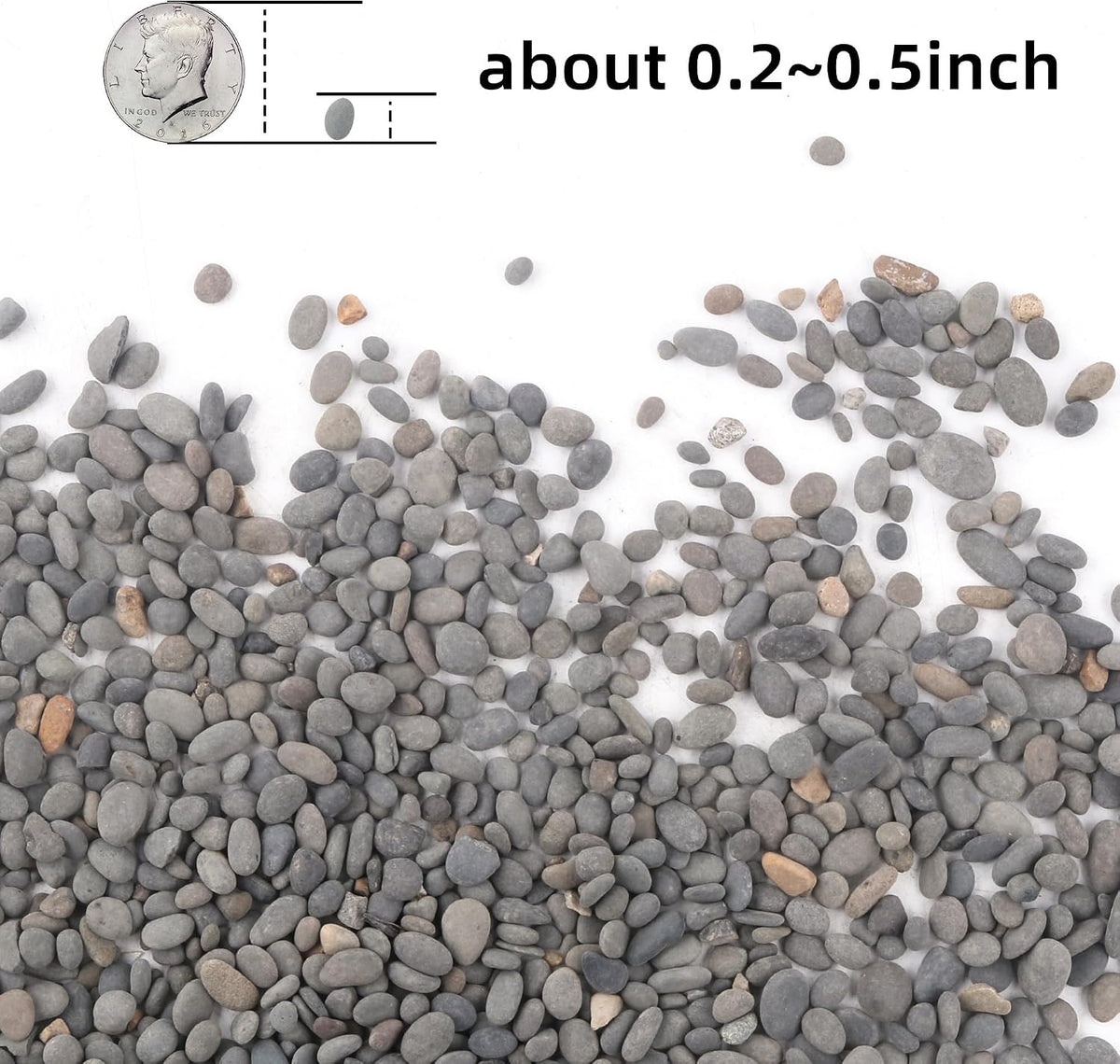 CJGQ Decorative River Rocks Pebbles for Succulents - 7lb / Black-Small - image 2