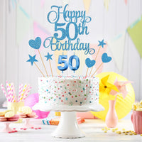 50th Birthday Cake Decorations - Blue - image 4