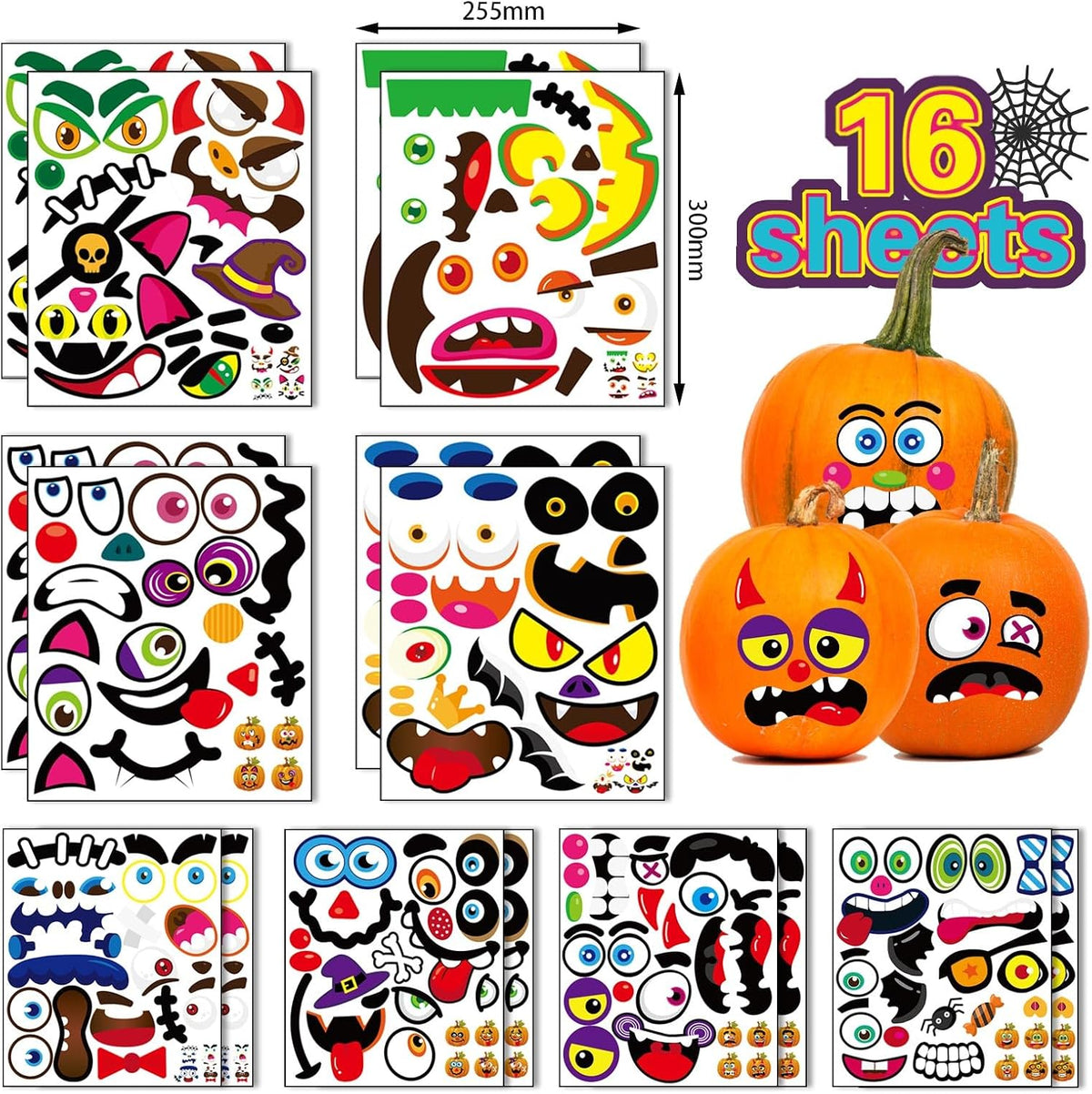 60 Pack Large Pumpkin Stickers - style 3 - image 2