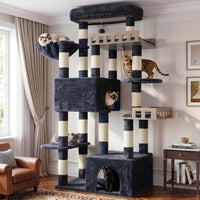 Maine Coon Cat Tree, Heavy Duty Cat Tower for 20 lbs+, GCT033G – Essentials for Cats - 68.5 inches / Dark Gray